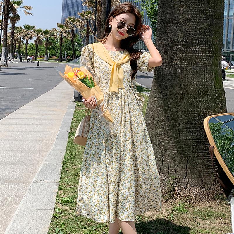 ( COD ) A034 Bigger size Dress summer floral light colour