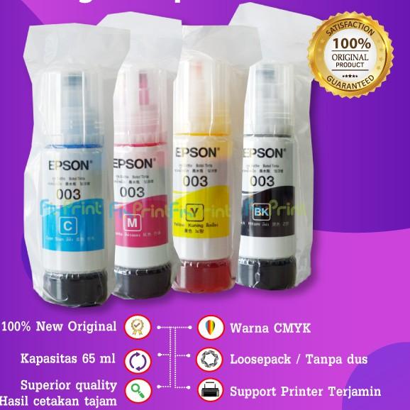 Tinta Refill Epson 003 Ink Printer L1110 L3210 L3110 L3210 L5190 L5290 - TINTA ORIGINAL, Hitam