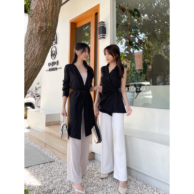 Kadaka O-0183 Long Outer Dress Woven Flowy With Belt