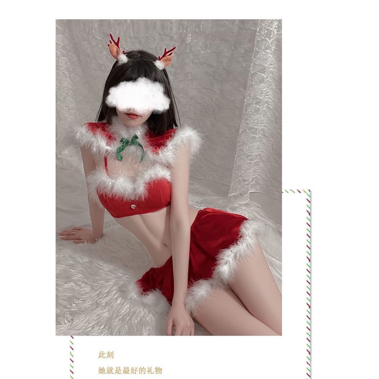 Seragam Natal seragam cosplay pakaian dalam Kostum Natal kostum cosplay cosplay mewah kostum dua pot