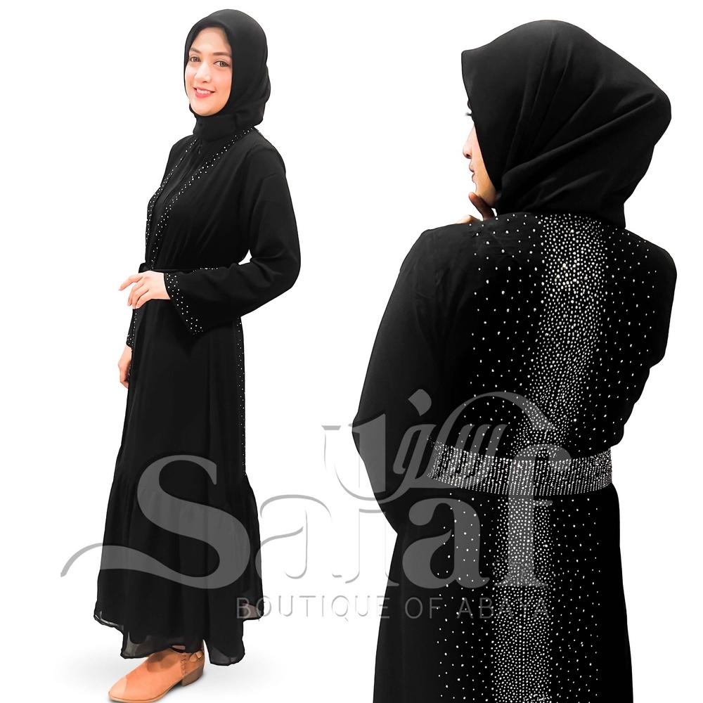 PRODUK- TERBARU BAJU ABAYA GAMIS HITAM TURKEY ABAYA BORDIR BAHAN JETBLACK LEMBUT KWALITAS BOUTIQUE A