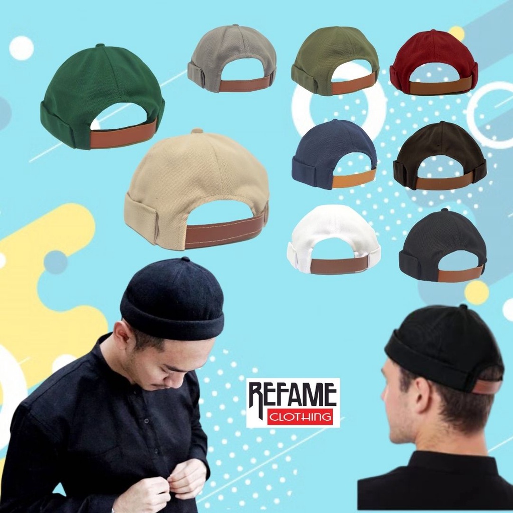 Topi Peci Miki Hat Pria Ukuran Dewasa Original Distro Premium Kopiah Topi Mikihat Kulit Velcro