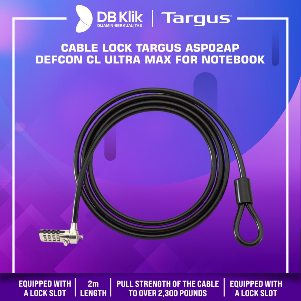 Cable Lock Targus ASP02AP Defcon CL Ultra Max 2Meter For Notebook