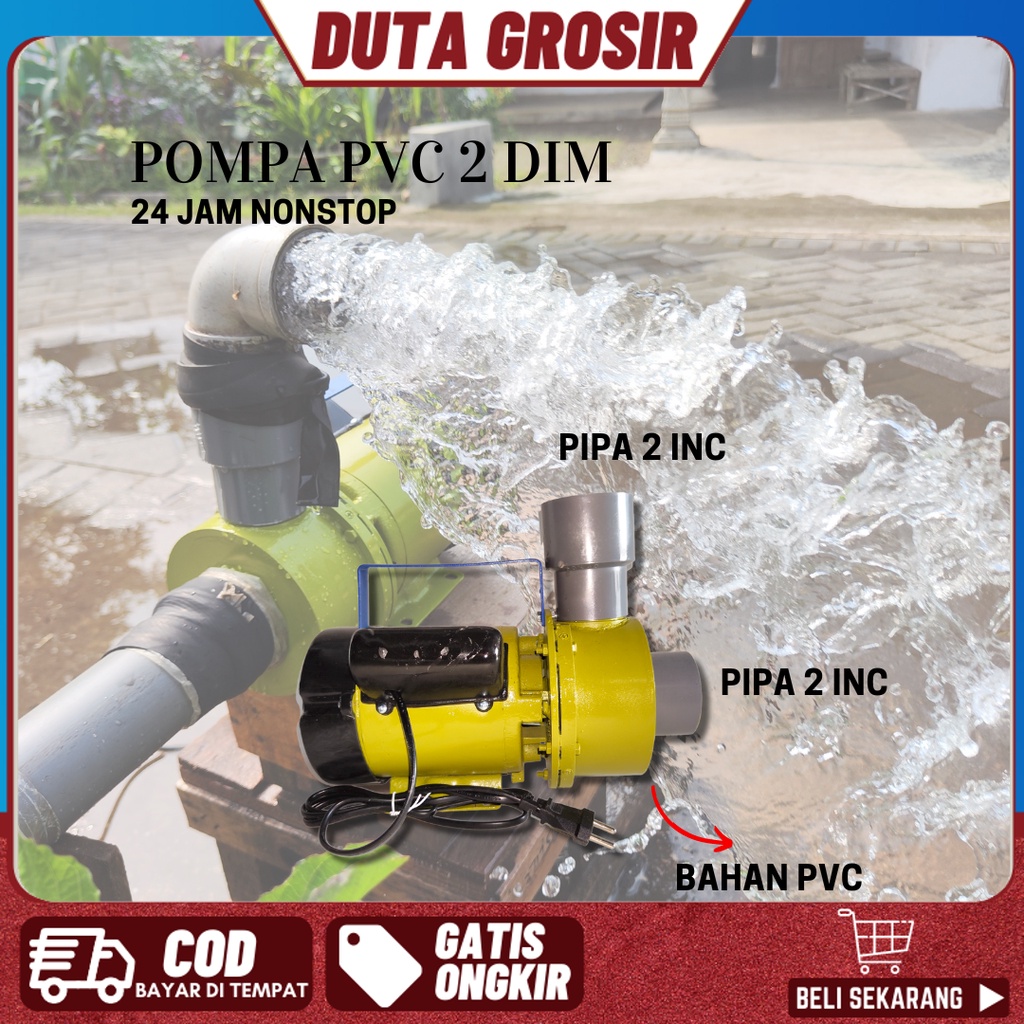 Pompa air kolam ikan keongan bahan PVC IRIT LISTRIK cocok untuk sirkulasi kolam koi mampu nyala 24 J