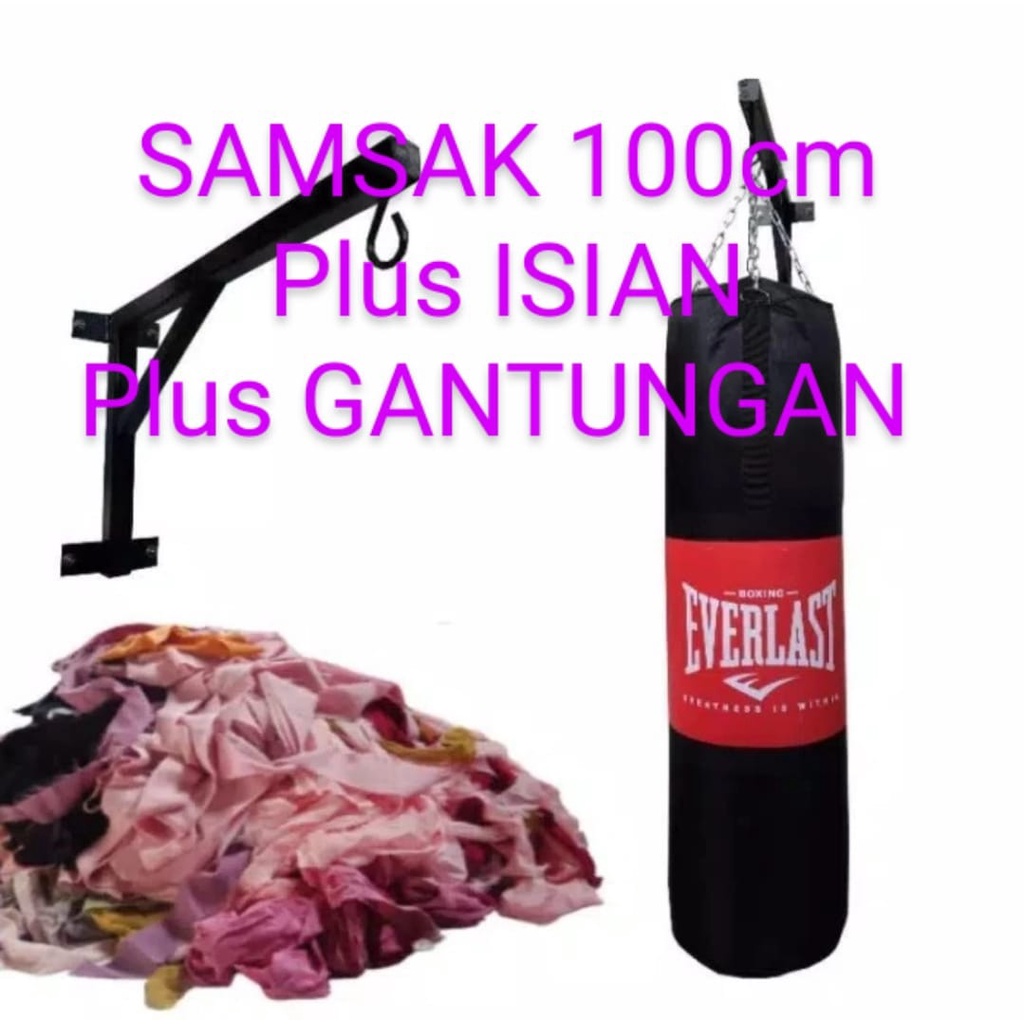 Samsak 100cm Plus Isi Plus Gantungan - Samsak Isi - Samsak Murah Berkualitas - Samsak Gantung