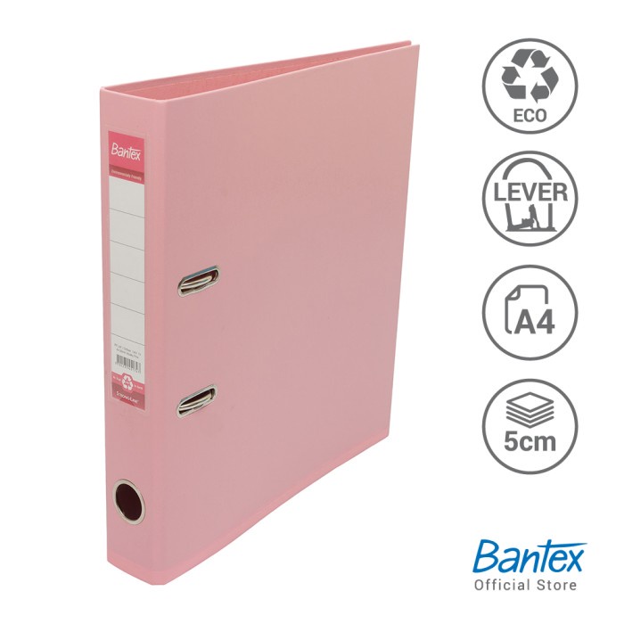 

Bantex Lever Arch File Ordner Plastic A4 5Cm Musky Pink #1451 74