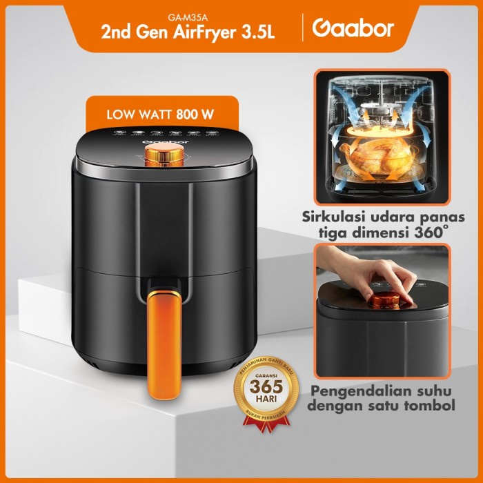 Slow Cooker Gaabor Airfryer 3.5 Liter Mesin Penggorengan Tanpa Minyak Anti Lengket