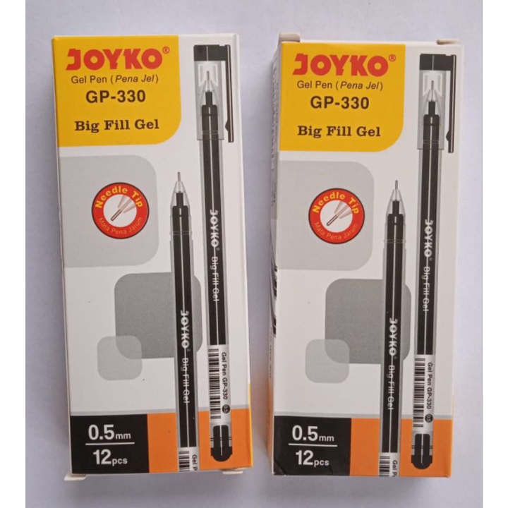 

SATU BOX LUSIN 12 PCS GEL PEN PULPEN PENA JOYKO GP-330 BIG FILL
