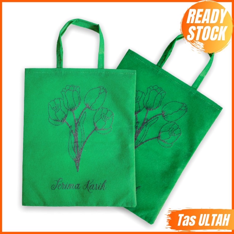 TAS SOUVENIR HAJATAN ULTAH TASYAKURAN WEDDING TERMURAH KEKINIAN  MOTIF BUNGA TULIP THANK YOU READY SIAP KIRIM F 25x30