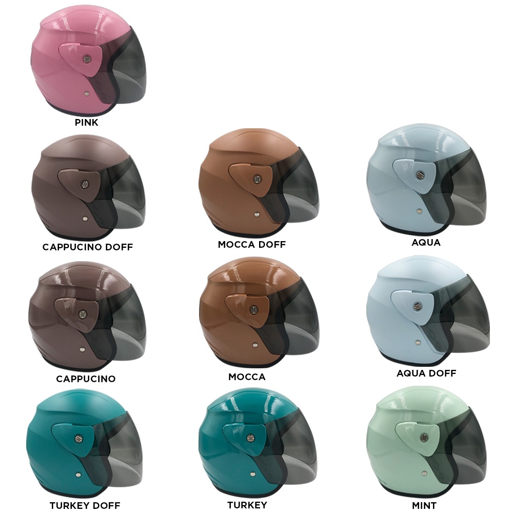 Tanpanama Helm - Helm Half Face / Helm Evo SNI / Helm Wanita Terbaru Warna Pastel