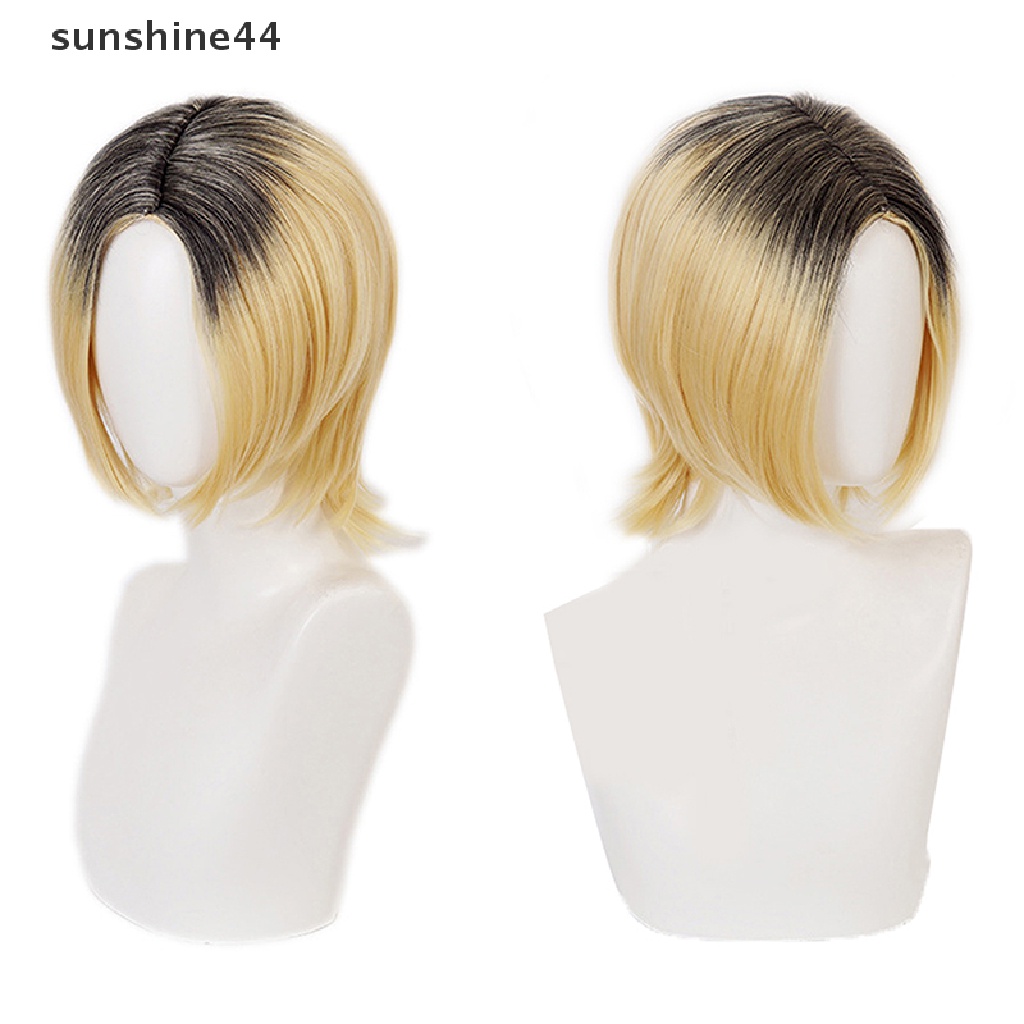 Sunshine Wig / Rambut Palsu Pendek Model Anime Haikyuu Kenma Kozume Warna Kuning Untuk Cosplay