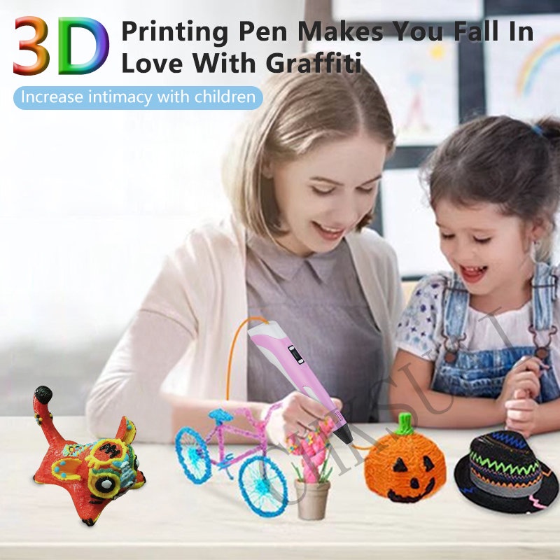 Pen Printer 3D Dengan Layar LCD Filamen PLA Untuk Hadiah Natal / Ulang Tahun Anak