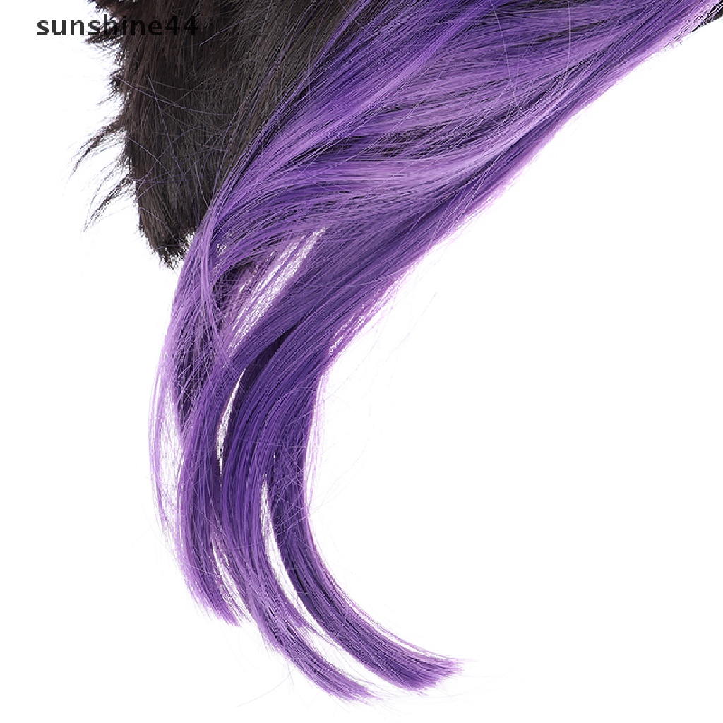 Sunshine Wig / Rambut Palsu Sintetis Model Anime Kochou Shinobu Warna Hitam Ungu Untuk Cosplay / Pesta