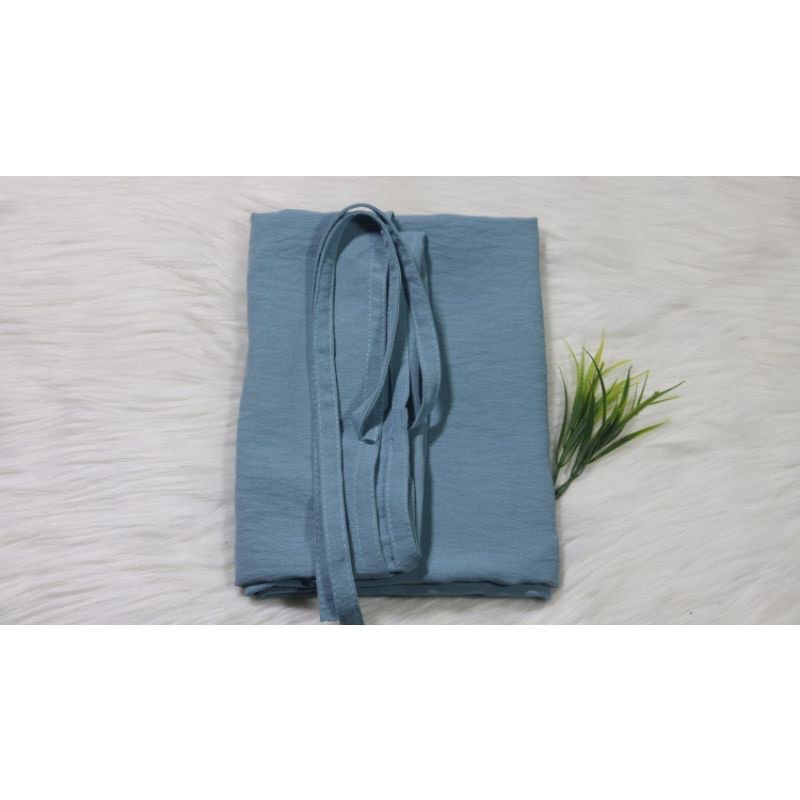 BERGO CRINKLE Biru Wardah SIZE L || Bergo Crinkle Non Pet Biru Wardah