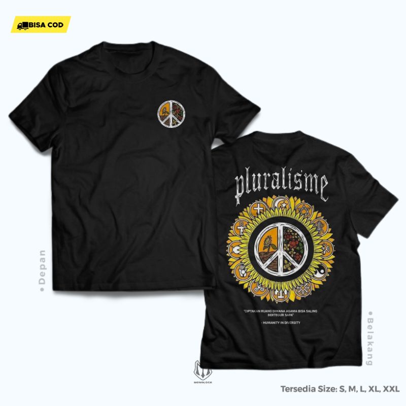 KAOS PLURALISME AGAMA ORIGINAL DISTRO PREMIUM VOL 1 BAJU T-SHIRT KAOS TOKOH TOLERANSI AGAMA HUMANITY