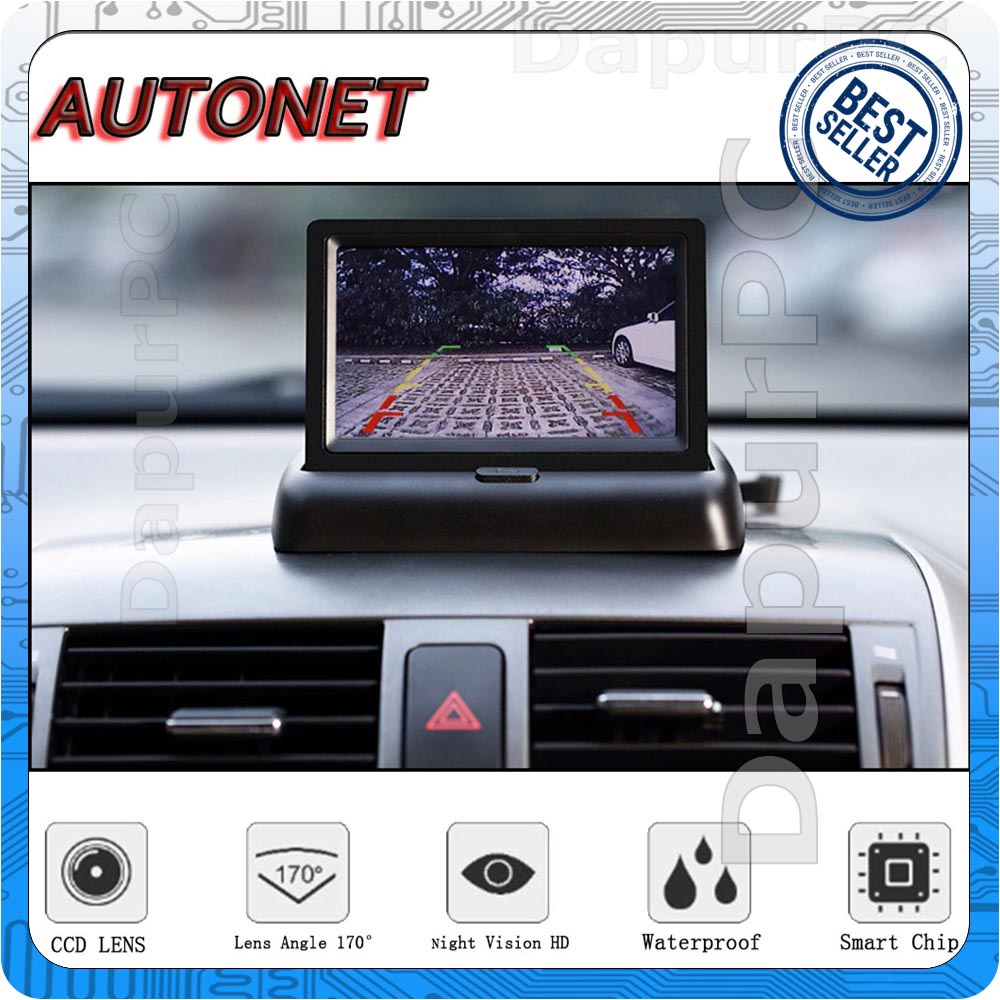 Monitor LCD TFT 4.3 Inch Untuk Parkir Mobil Foldable Rear View