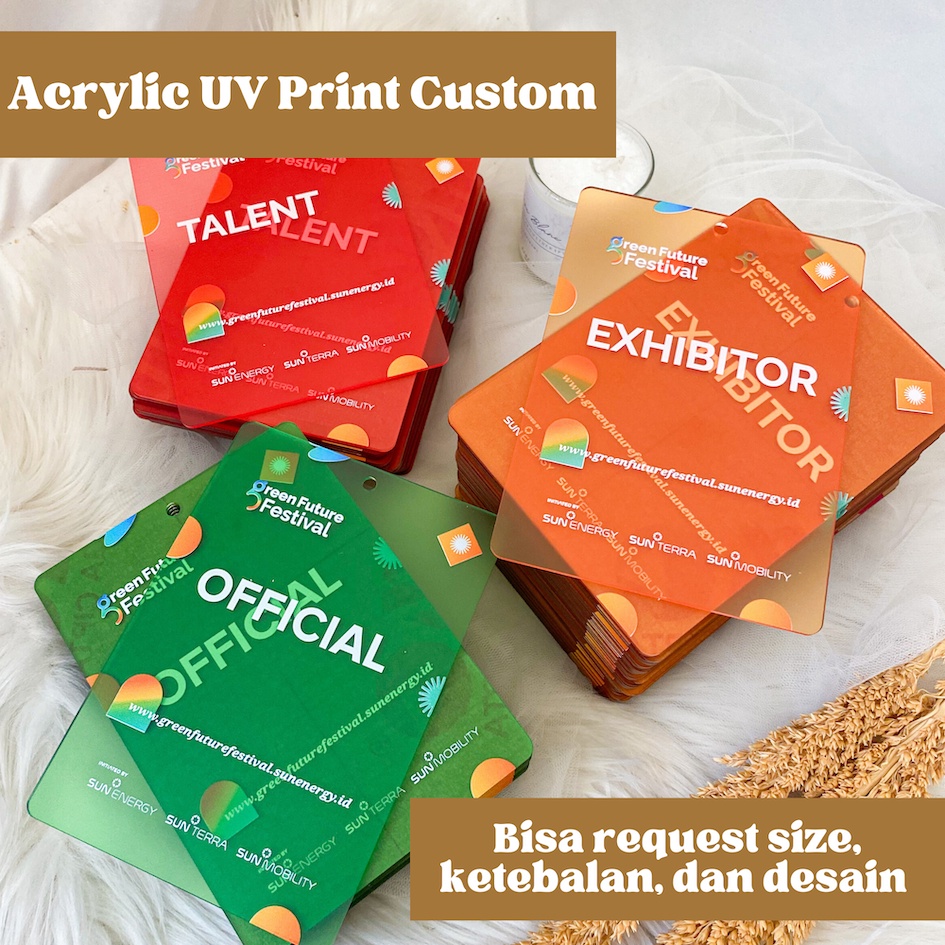 

Akrilik Laser Cutting & UV Print Custom Bentuk & Ukuran (ready Bening, Hitam, Putih)