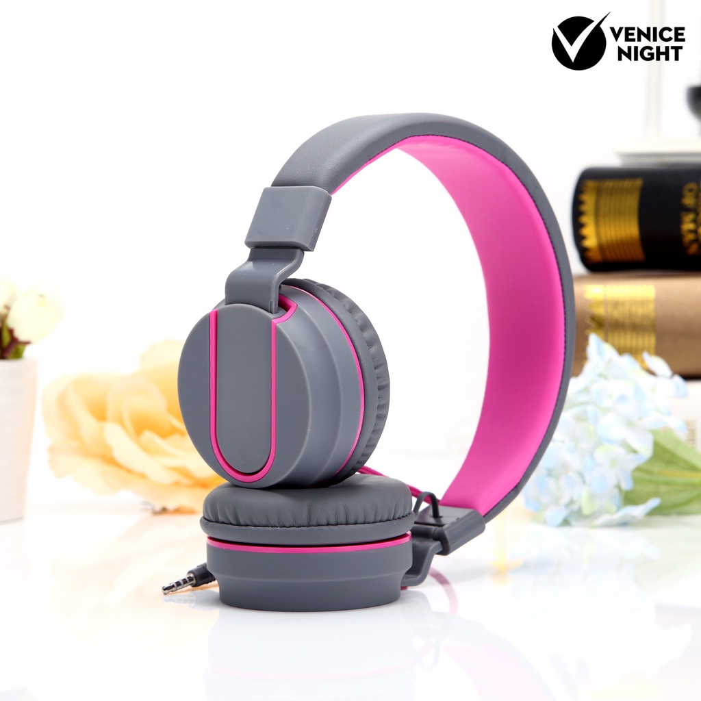 (VNEP) (Berkabel) Headphone High Fidelity Noise Reduction Headset Gaming Stereo 3.5mm Lipat dengan Mircophone untuk Komputer