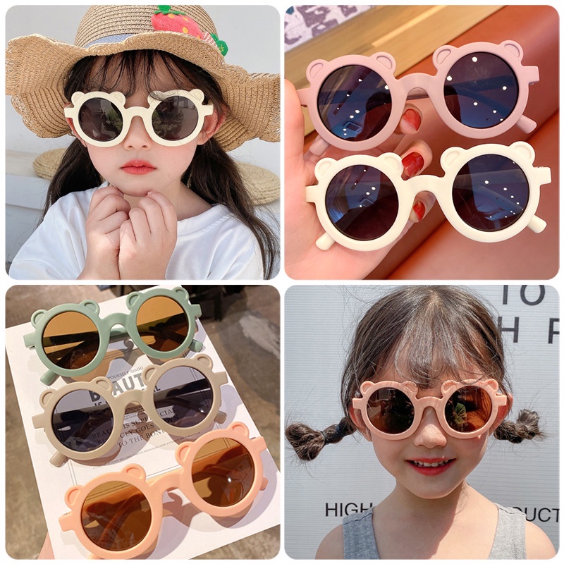 Diskon Spesial 8 Colors Round Frame Bear Children'S Sunglasses Cute Candy Color Terbaru C286