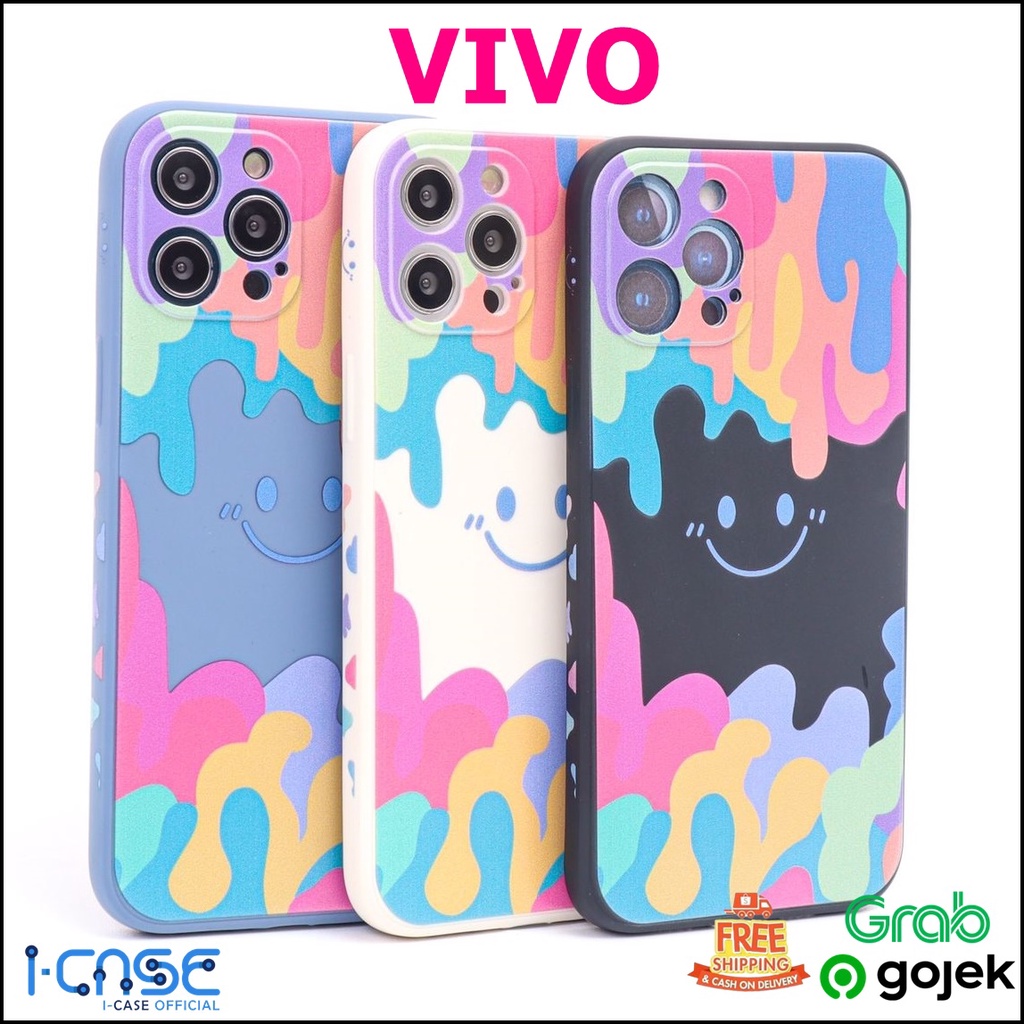 Soft Case VIVO Y91 Y12 Y20 Y30 Y12i Y12S Y91C Luxury Rubik's Cube Smiley Edge