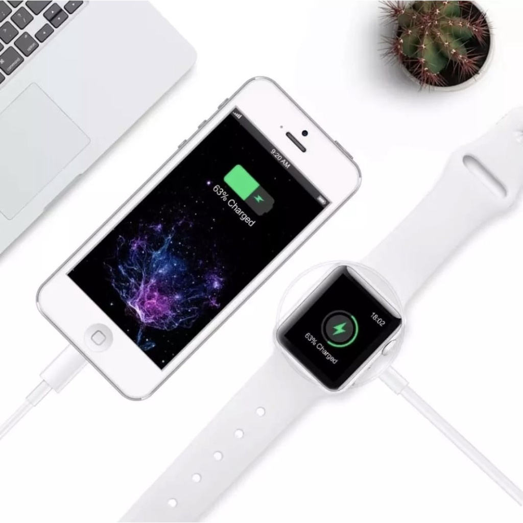 wireless Magnetic Charging Cable untuk Apple Watch Charger dan lighting 2in1