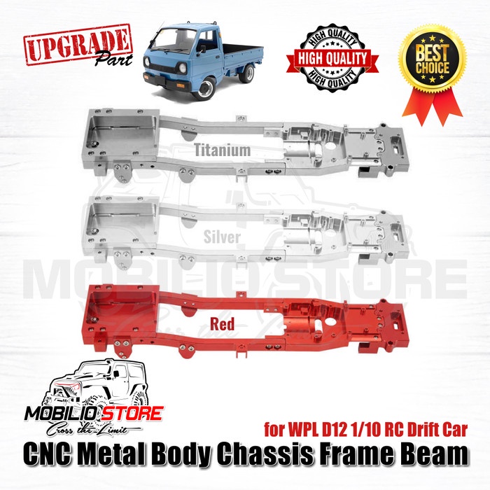 Upgrade Part - CNC Metal Body Chassis Frame Beam for WPL D12 RC Car