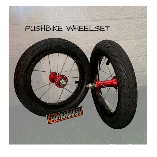 Paket upgrade wheelset strider velg pushbike Race push bike balance plus ban luar dalam alloy satuan