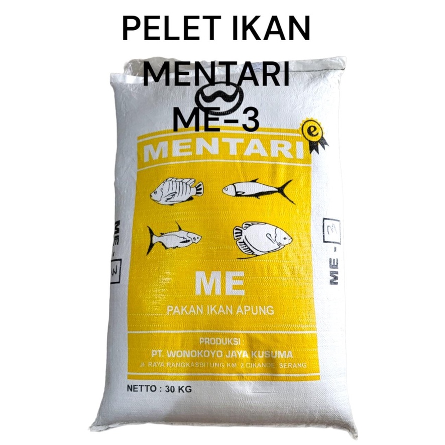 PELET MENTARI | Pakan Ikan Apung Lele,Nila,Gurame, Bandeng 10 kg ME-3