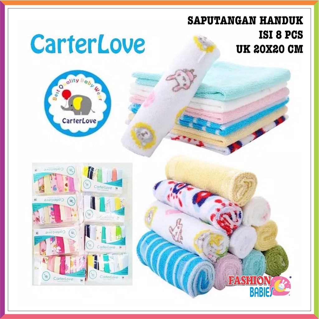 CARTER LOVE BABY WASHCLOTH | Sapu Tangan Bayi isi 8 Pcs ❤ Fashionbabies ❤