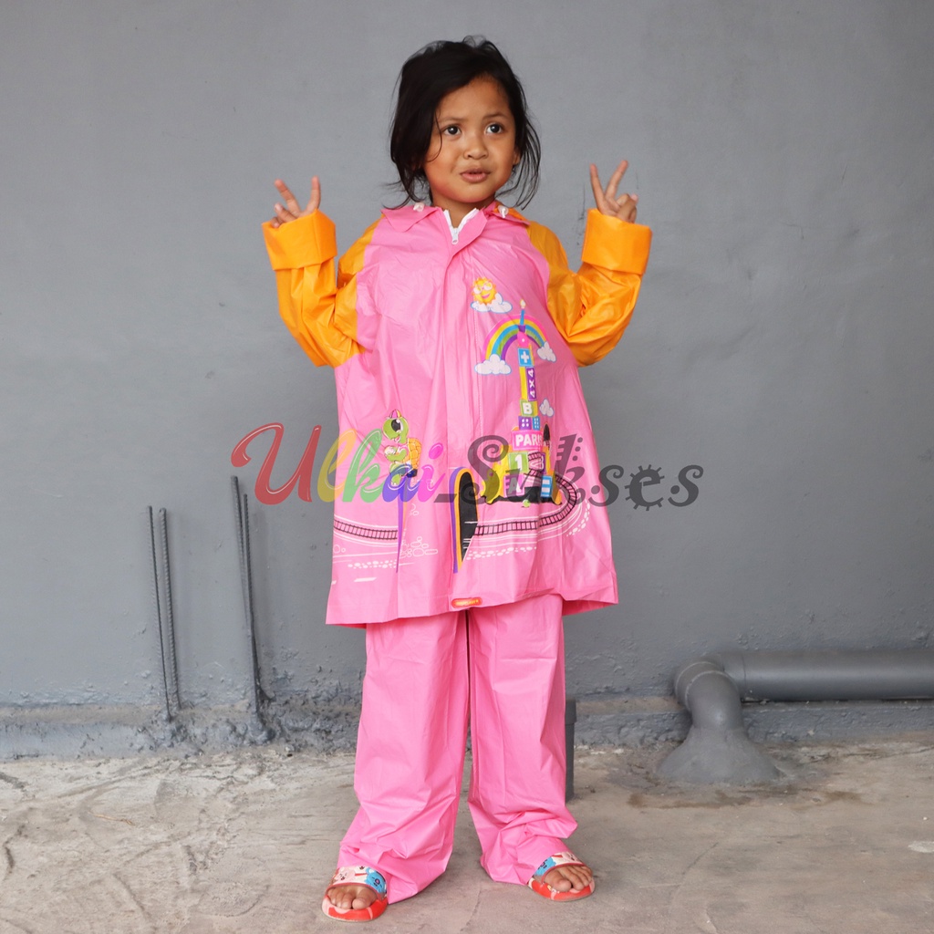 Jas Hujan Anak Setelan Jaket Celana Raincoat Kids Mantel Hujan Junior Best Quality Indoplast Murah