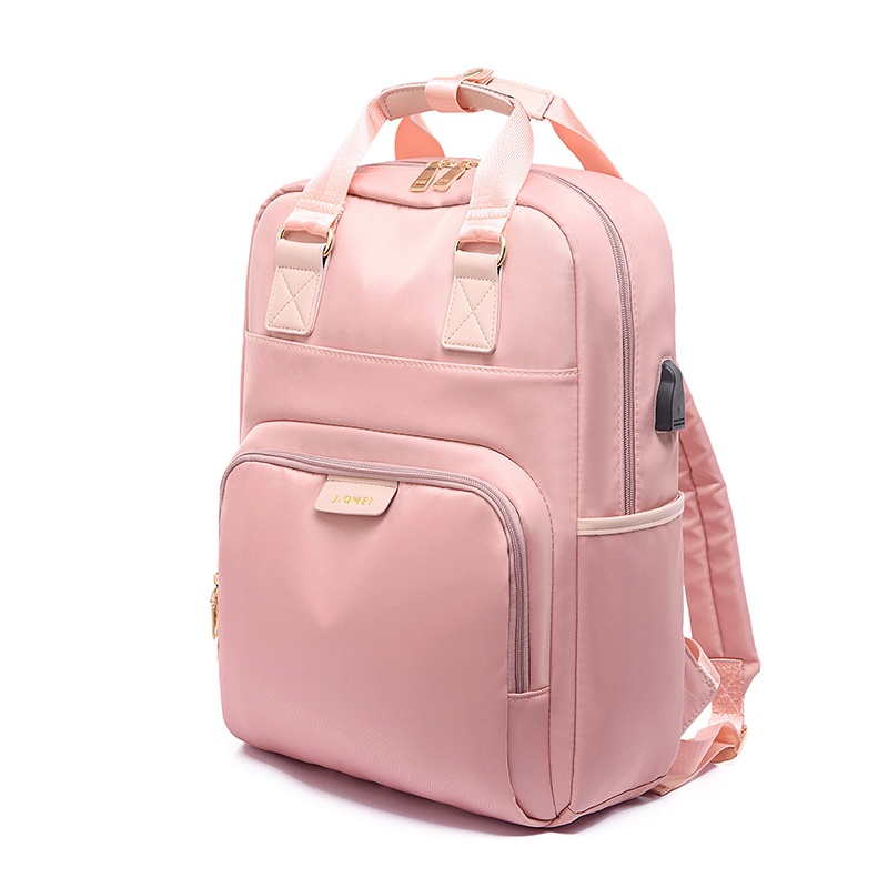 SmallLee wanita ransel kapasitas besar USB ransel 13.3 14 15.6 inch mode ransel laptop tahan air