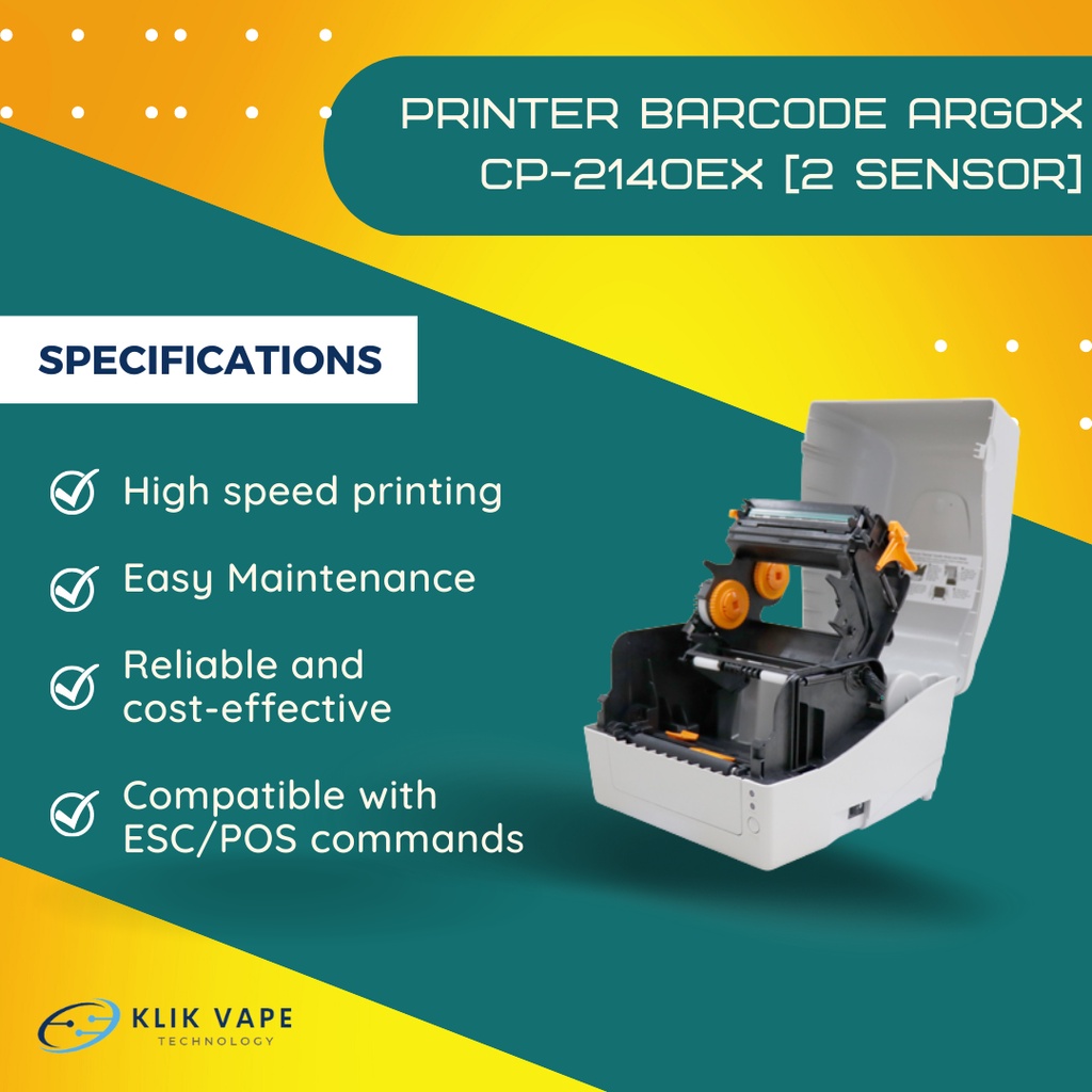 Printer Barcode Argox CP-2140EX [2 Sensor] KlikVape Bandung