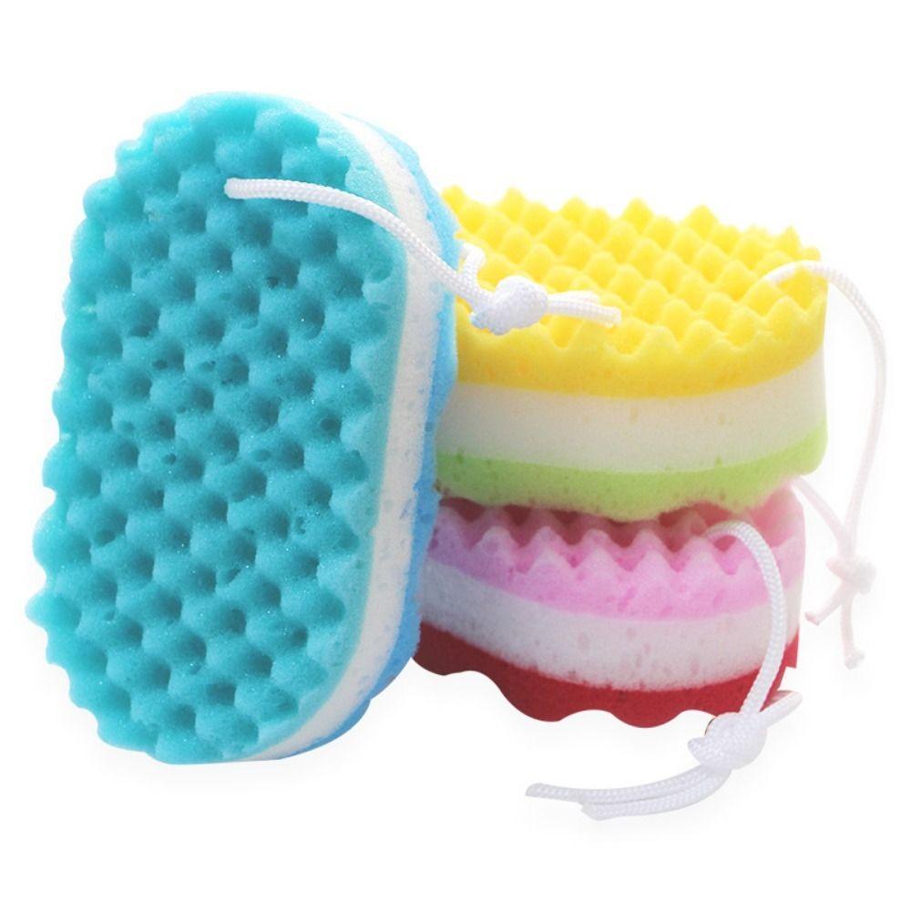 Nanas 3PCS/Set Spons Mandi Exfoliating Reusable Perawatan Kulit Perlengkapan Kamar Mandi Shower Brushes