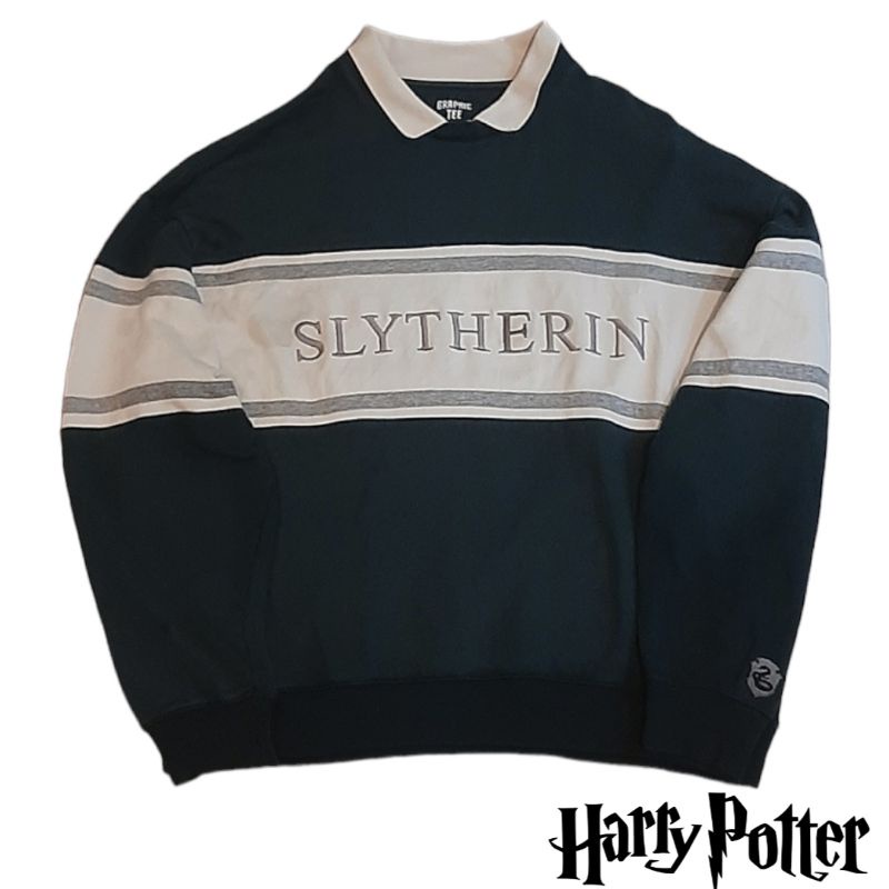 Crewneck Sweater Rugby Collar Harry Potter x Graphic Tee Slytherin Second