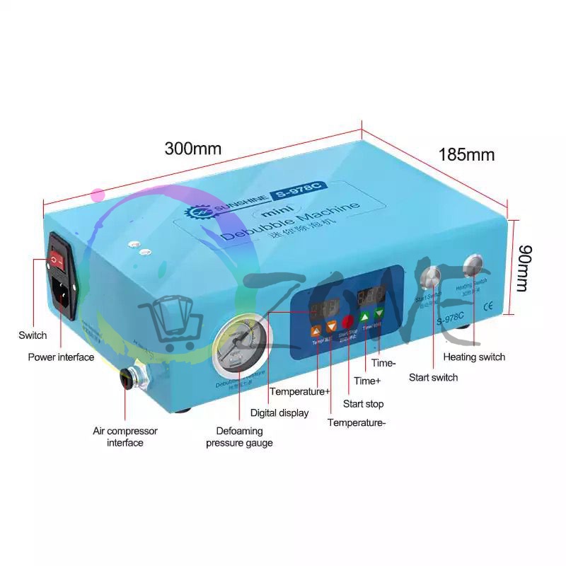 DEBUBBLE MACHINE - MESIN BUBBLE REMOVER LCD SUNSHINE S-978C 7INCH