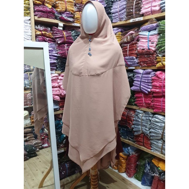 KHIMAR ANINDYA SYARI Dua Layer / Khimar Ceruty Jumbo Soft pad anindya - Kuning