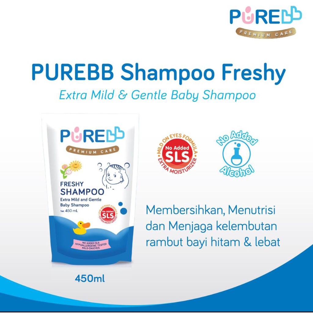 PUREBB SHAMPOO REFILL 450ml FRUITY/PUREBB WASH 450ML