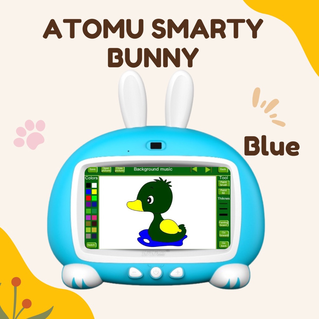 Atomu Smarty Bunny / Mainan Anak Karaoke / Video / Musik / Kartun / Drawing / Game / Edukasi / 7'' Touch Screen / USB Bisa