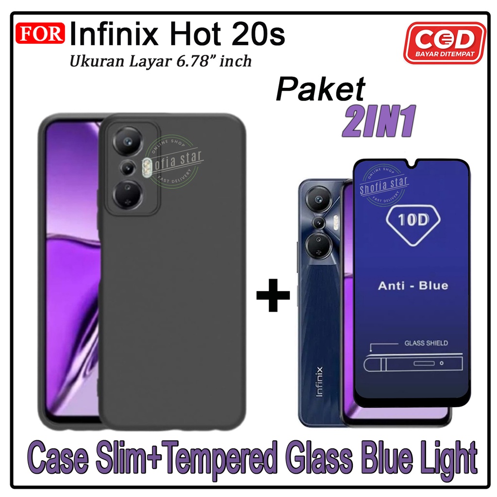 PAKET 2IN1 Case Infinix Hot 20s Hot 20i Hot 20 5G 12 Pro 12 Play 10 play 11 Play 11s NFC Softcase Slim Black Premium Protect Casing