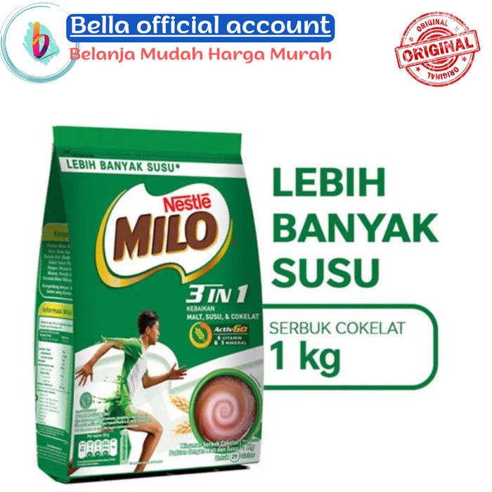 

MILO 3in1 ACTIV-GO Susu Coklat Pouch 1 kg