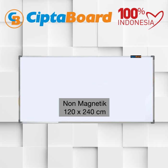 Whiteboard / Papan tulis / Papan board / Mading / Whiteboard gantung Non magnet 120 x 240 cm