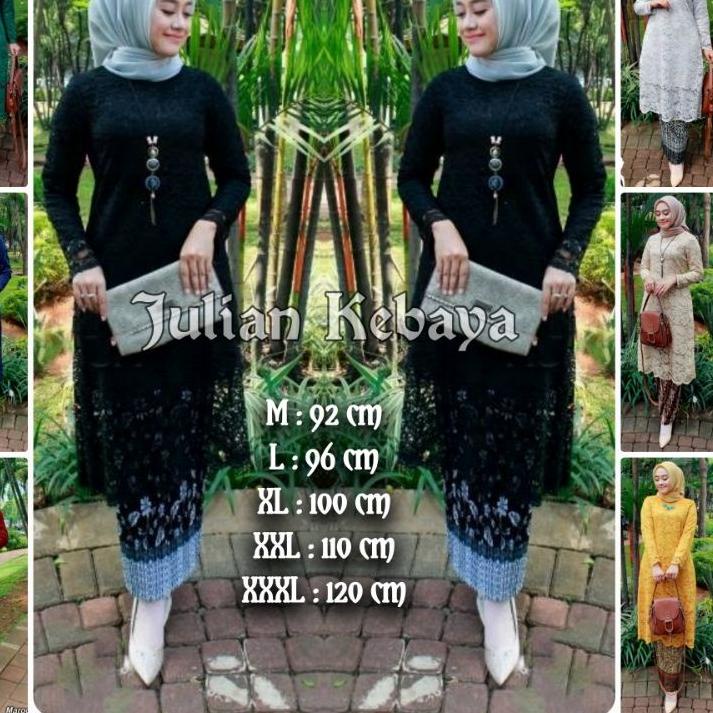 KEBAYA TUNIK BROKAT / KEBAYA BROKAT HITAM MODERN / SETELAN KEBAYA TUNIK BRUKAT MUSLIM MODERN JUMBO