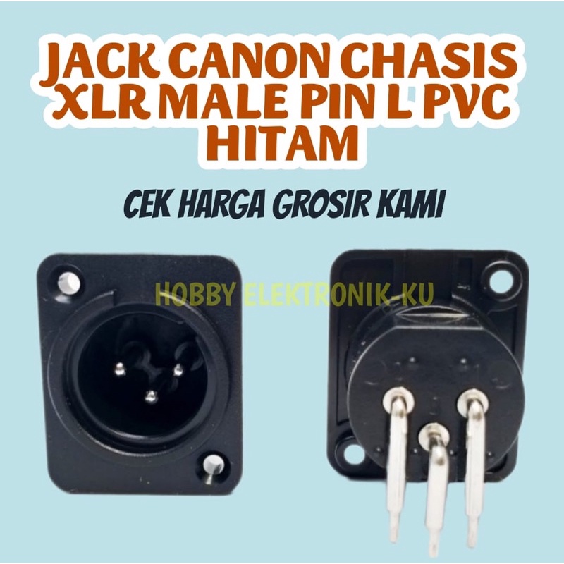 JACK CHASIS CANON XLR MALE PIN L PVC HITAM