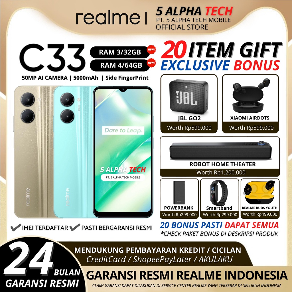 REALME C33 4/64GB 3/32GB GARANSI RESMI REALME INDONESIA