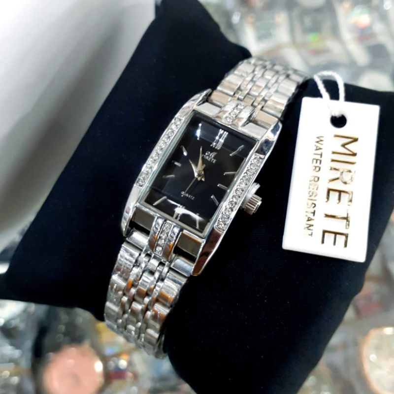[Hot Sales] MKRETE quartz jam tangan wanita terbaru 2022 anti air original gaya korea kasual arloji kecil  jam tangan cewek hitam rosgold_Mirete