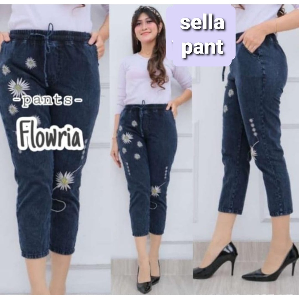 CELANA JINS WANITA TERBARU BAGGY JEANS TERLARIS KEKINIAN BRANDED KULOT CULLOTE HARUKA ALLSIZE TERMURAH  bordir korean karet best seller