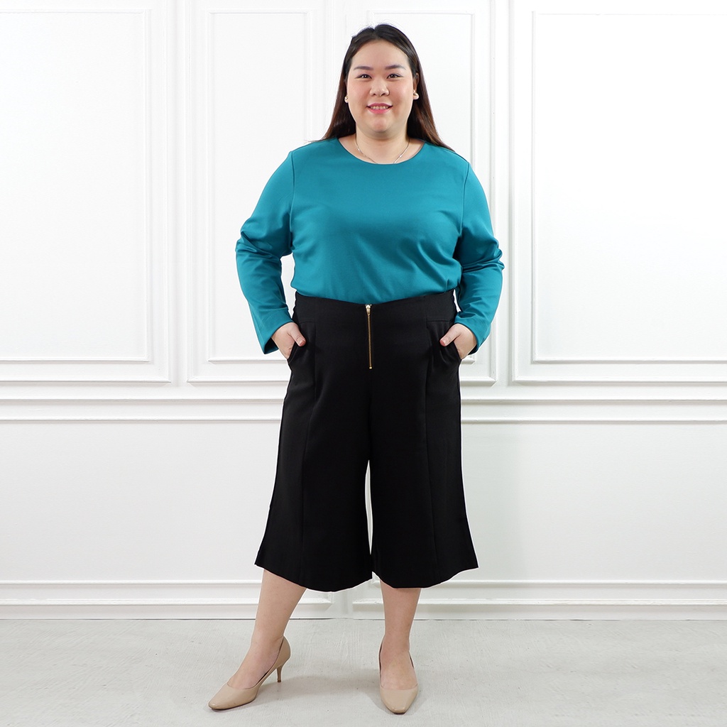 My Size - Celana Kulot Wanita Ukuran Jumbo Big Size Kulot Zipper Pendek VC185