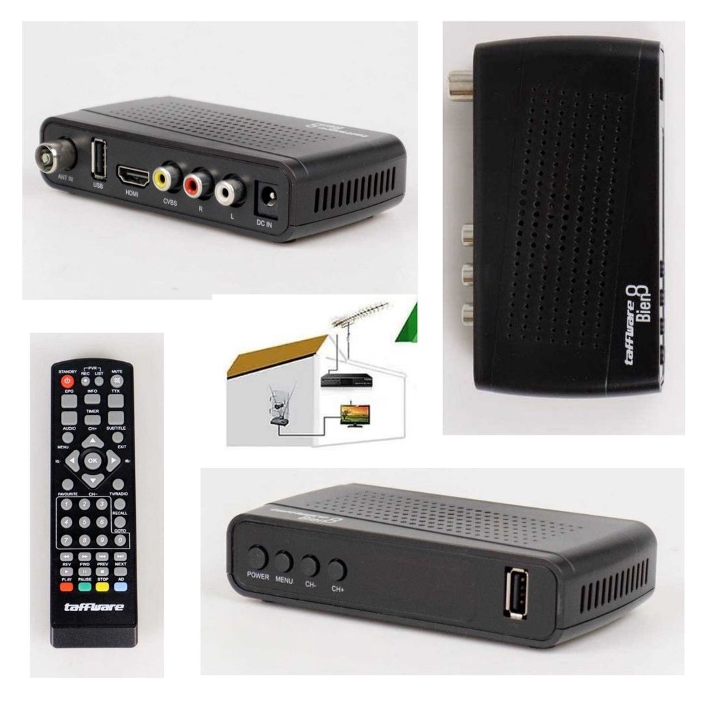 STB TV Digital Set Top Box 1080 DVBT2 Pengganti TV Analog HDMI RCA BN8