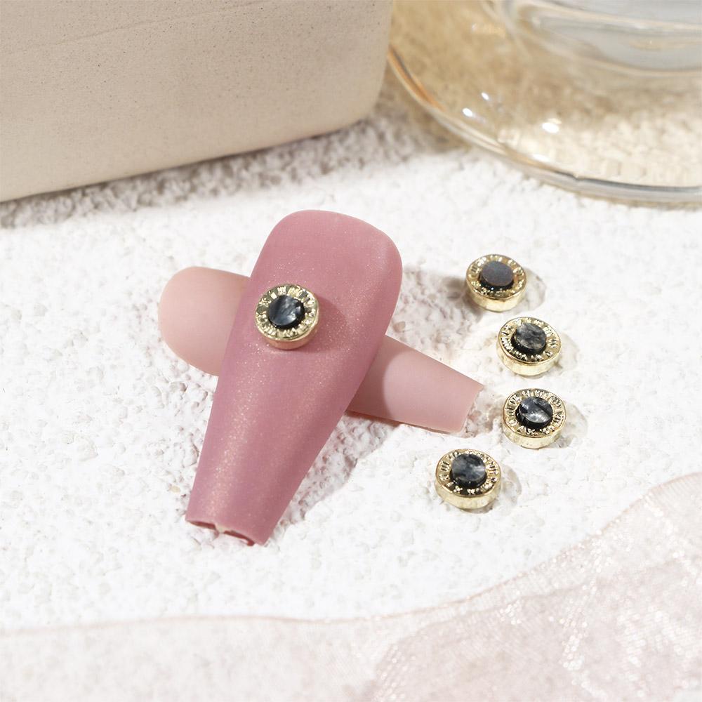 AUGUSTINA Agustina Aurora Nail Art Rhinestones Simfoni Korea Berbentuk Bulat Hiasan Kuku Perhiasan Kuku 3D