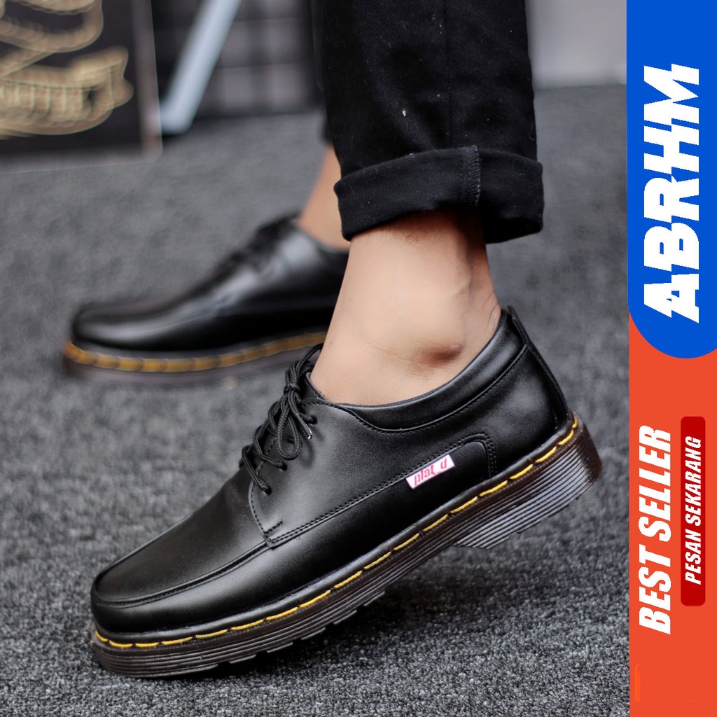 Sepatu Formal Pria Pantofel Martens Kerja Low Boots Docmart Pendek 4 Hole Abrhm Dikiey